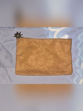 3 For $15 Bundle Sale!!! Suede Floral Embossed Wristlet Clutch - Tan